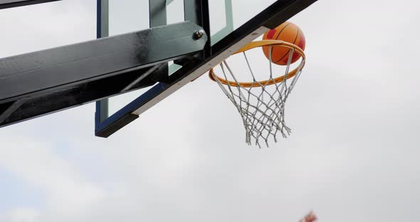 Basketball in basketball court 4k alt