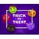 Halloween Emoji and Trick or Treat Holiday Frame
