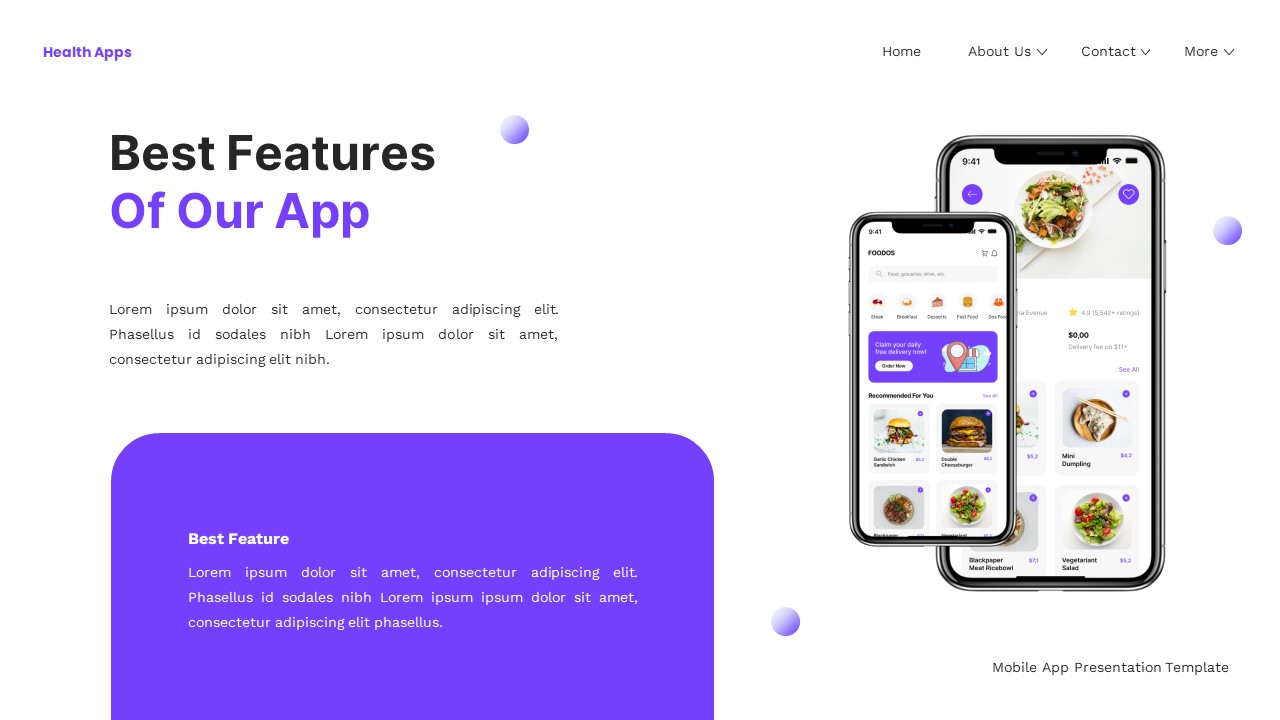 Health Apps - Mobile App Google Slide Templates, Presentation Templates