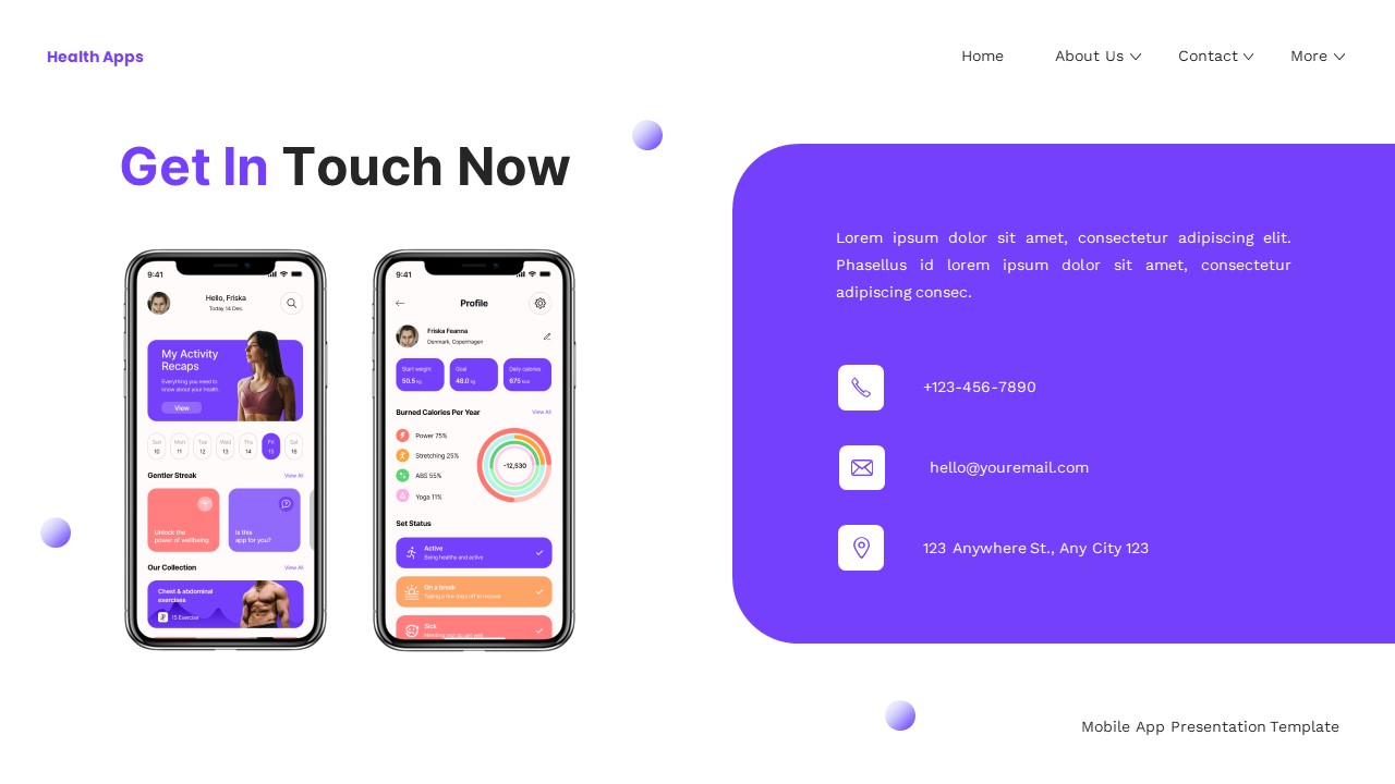 Health Apps - Mobile App Keynote Templates, Presentation Templates