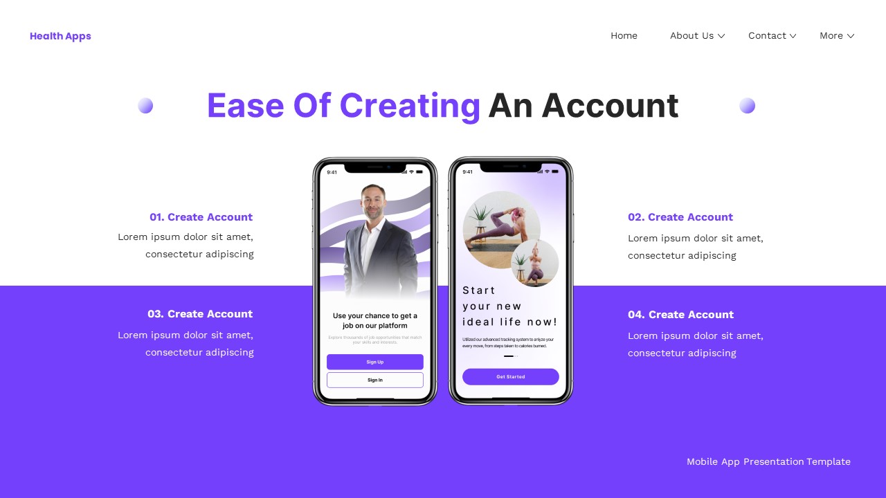 Health Apps - Mobile App Keynote Templates, Presentation Templates