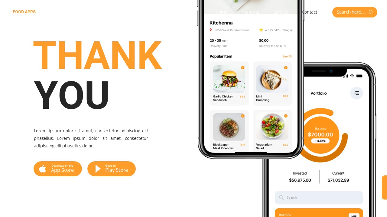 Food Apps - Mobile App Powerpoint Templates, Presentation Templates