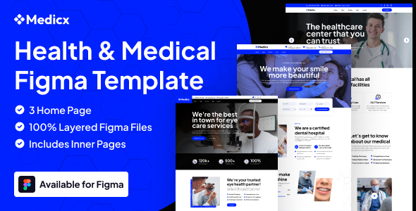 Medicx - Medical & Health Figma Template by mthemeus | ThemeForest