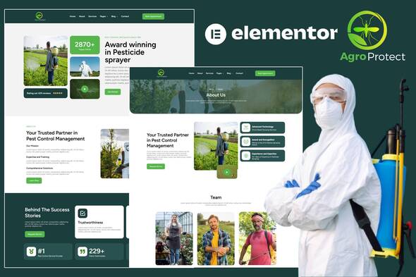 Agroprotect - Pesticide Sprayer Elementor Template kit