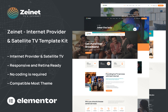 Zeinet - Internet Provider & Satellite TV Template Kit