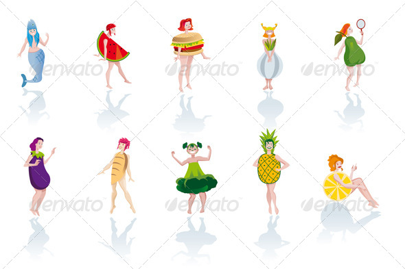 Fruit Girls Collection - Health/Medicine Conceptual