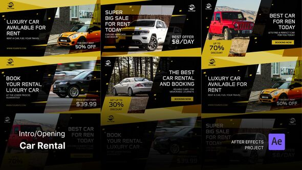 Intro/Opening Video - Car Rental After Effects Template Product Promo template preview