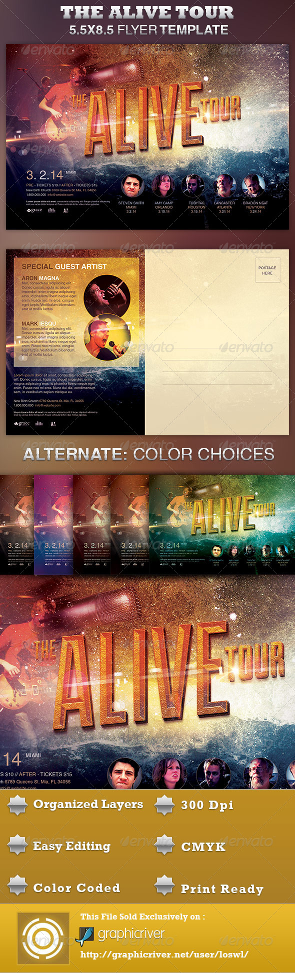 Alive Church Concert Flyer Template - Church Flyers