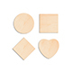 Wood Plate 4 Types - round square rhombus heart wooden board