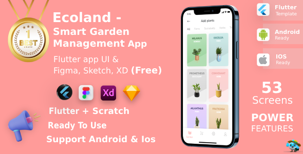 [DOWNLOAD]Ecoland | ANDROID + IOS + FIGMA | UI Kit | Flutter | SMART GARDEN MANAGEMENT APP