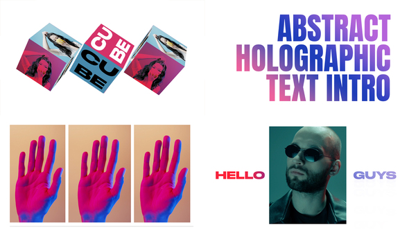 Abstract Holographic Text Intro | AE Titles template preview