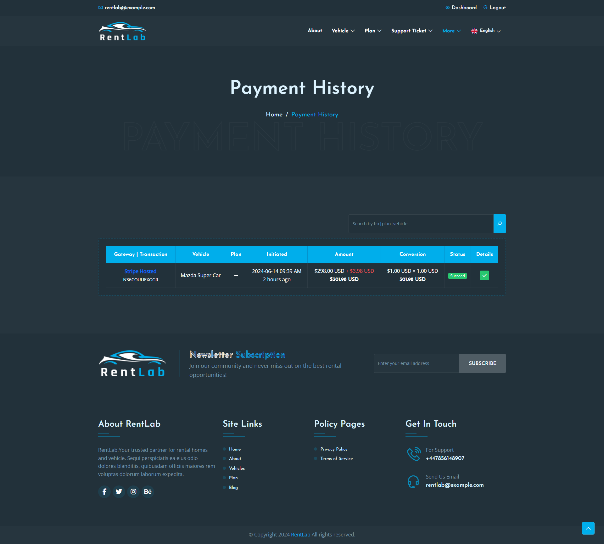 RentLab - Vehicles Rental Platform by ViserLab | CodeCanyon