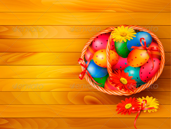 Easter Eggs in Basket - Miscellaneous Seasons/Holidays