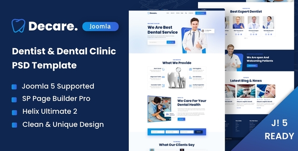 Decare - Dentist and Medical Joomla 5 Template