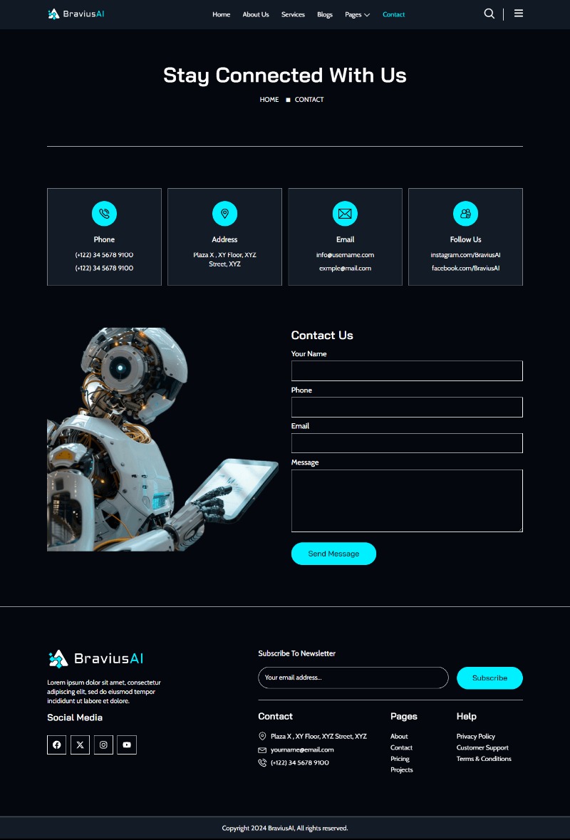 BraviusAI – AI & Robotics Elementor Template Kit by Evonicmedia ...
