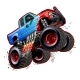 Cartoon Monster Truck Isolated on White Background