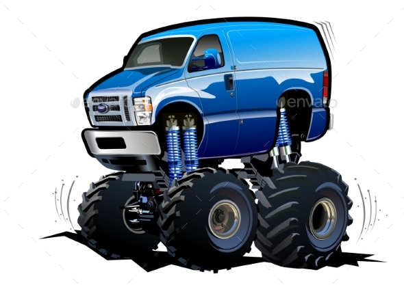 [DOWNLOAD]Cartoon Van Monster Truck