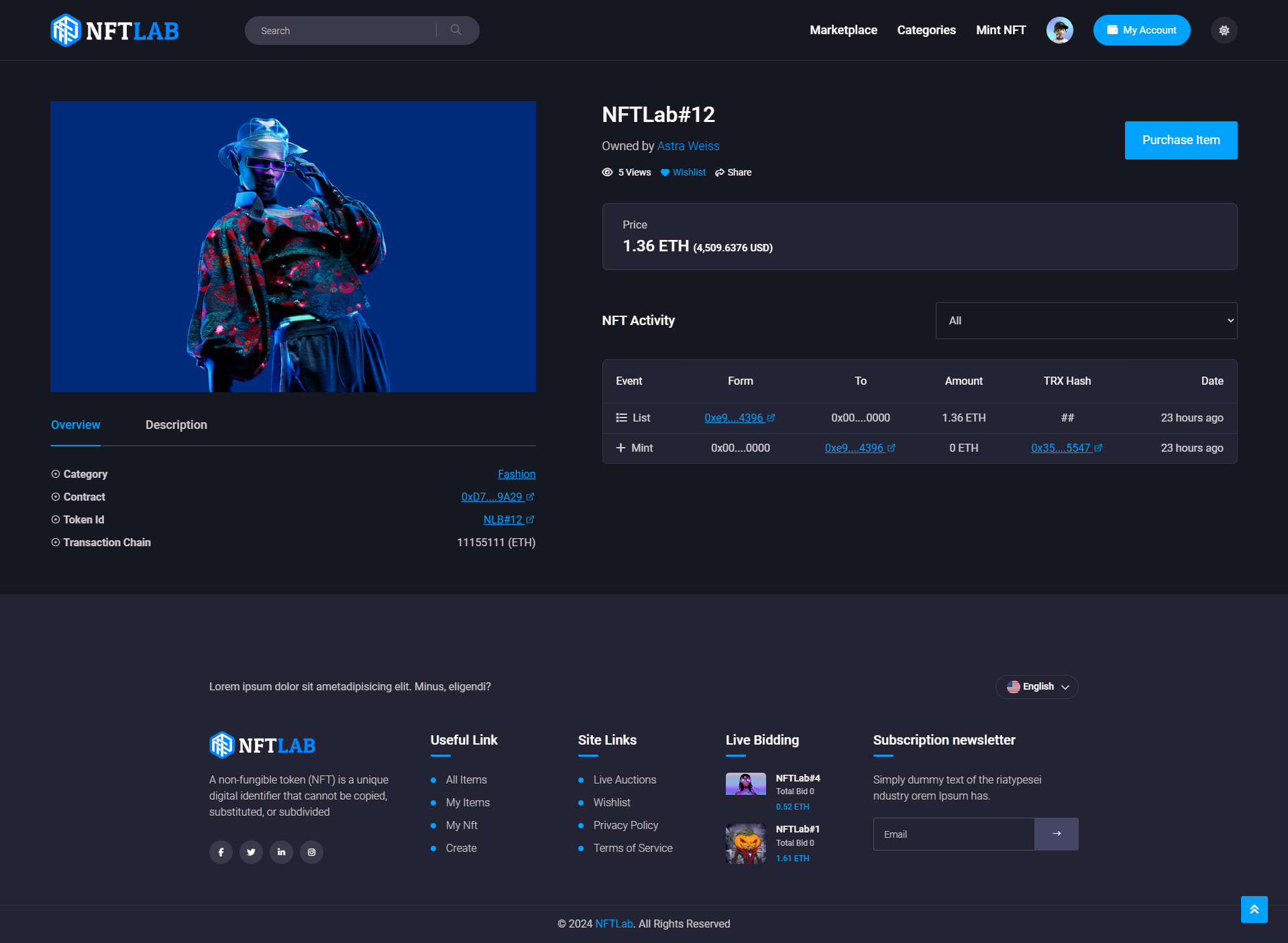 NFTLab - NFT Marketplace by ViserLab | CodeCanyon