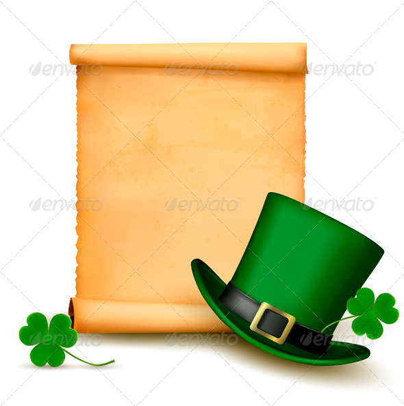 Background with St Patricks Day Hat with Clover - Miscellaneous Seasons/Holidays