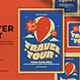 Cream Retro Travel Agency Flyer Set