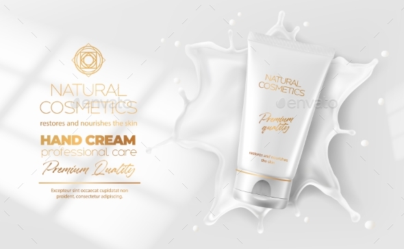 [DOWNLOAD]Realistic Hand Cream Cosmetics Tube Milk Splash