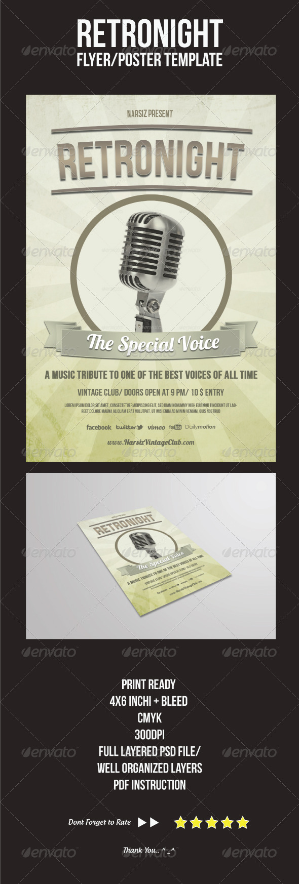Retro Night Flyer Templates - Events Flyers