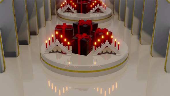 Christmas Gift Box Hallway 04 4k  alt