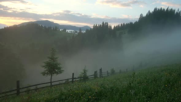 Mountain Valley During Sunrise