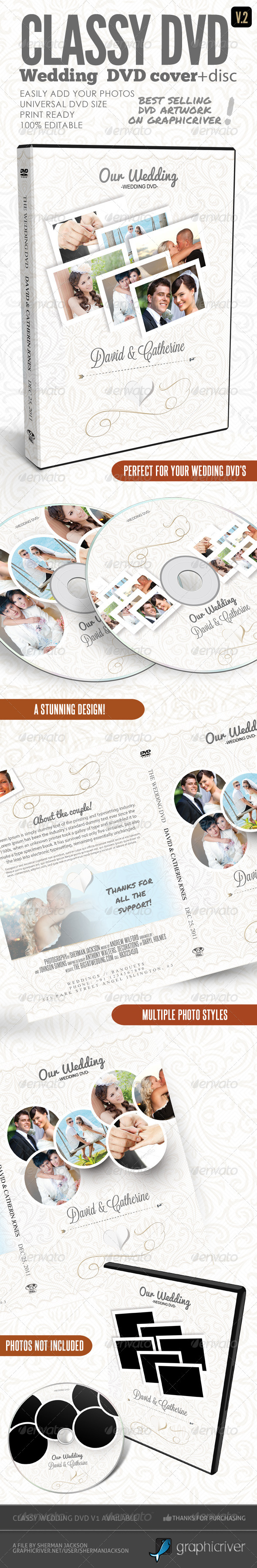 Classy Wedding DVD Covers V.2 - CD & DVD Artwork Print Templates