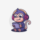 Monkey Mascot Cartoon Logo Template