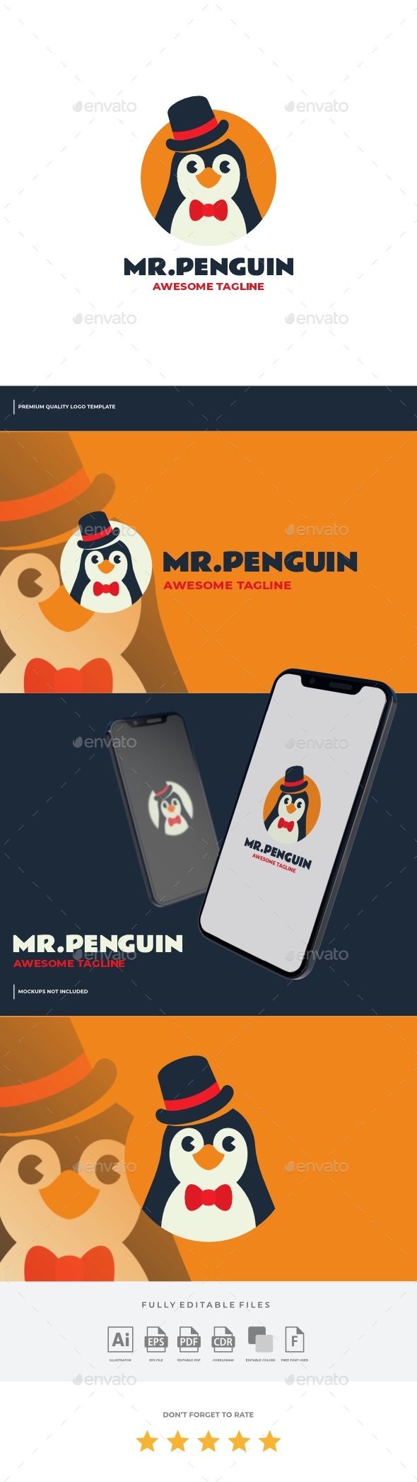 [DOWNLOAD]Penguin Flat Modern Logo Template