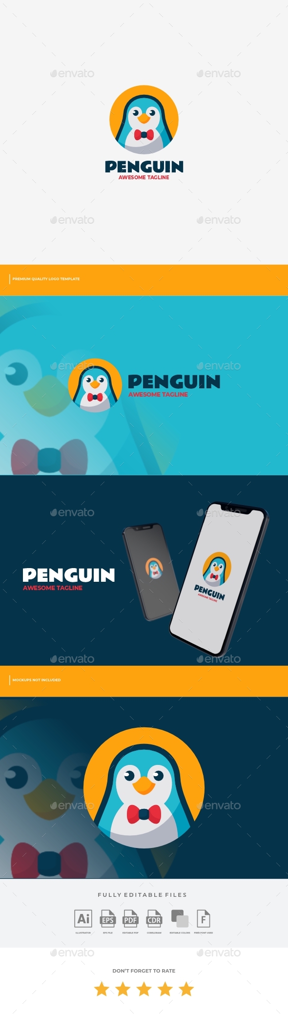 [DOWNLOAD]Penguin Simple Mascot Logo Template