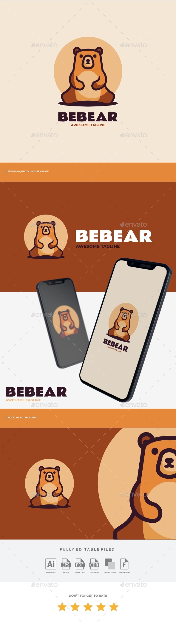 [DOWNLOAD]Bear Simple Mascot Logo Template