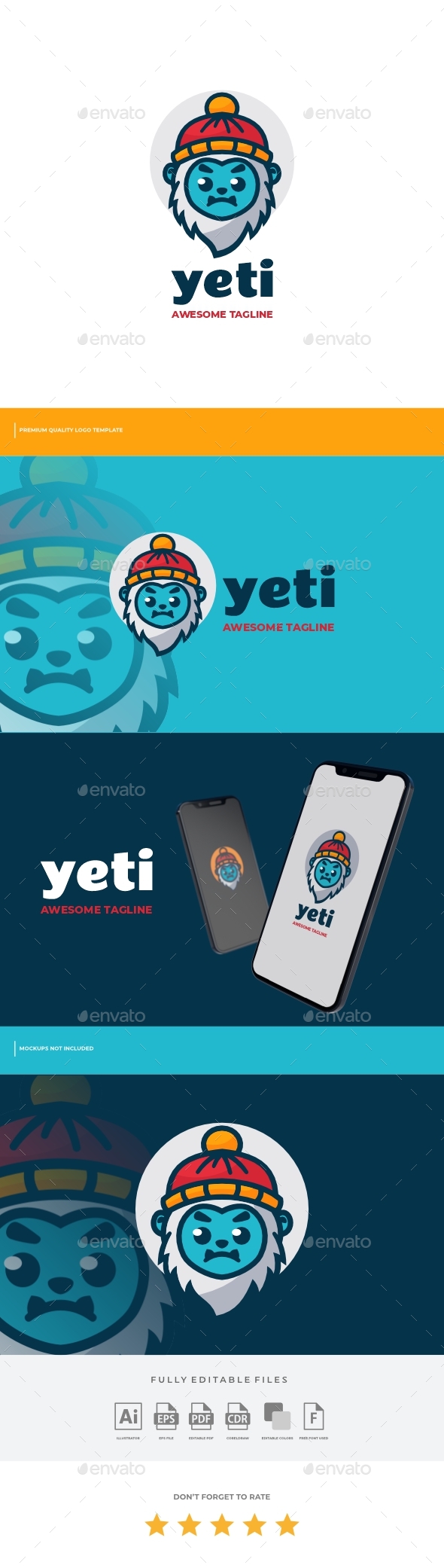 [DOWNLOAD]Yeti Mascot Cartoon Logo Template