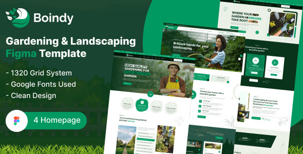 Boindy - Gardening and Landscaping Figma UI Template