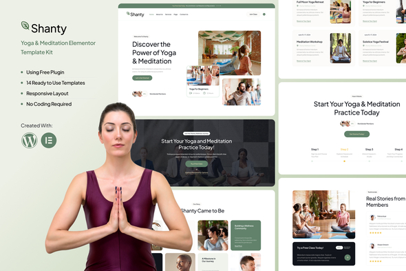 Shanty - Yoga & Meditation Elementor Template Kit