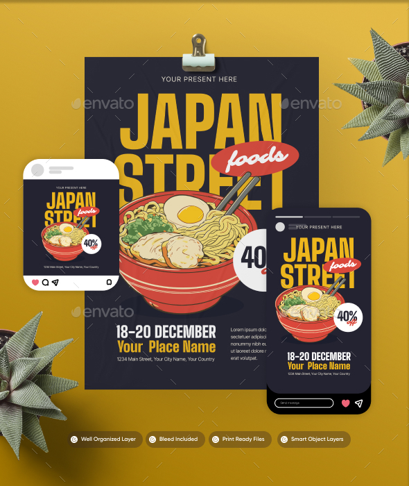 [DOWNLOAD]Japan Street Food - Flyer Set