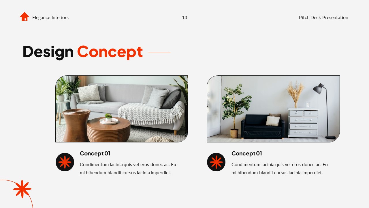 White Orange Modern Minimalist Simple Interior Design Pitch Deck ...