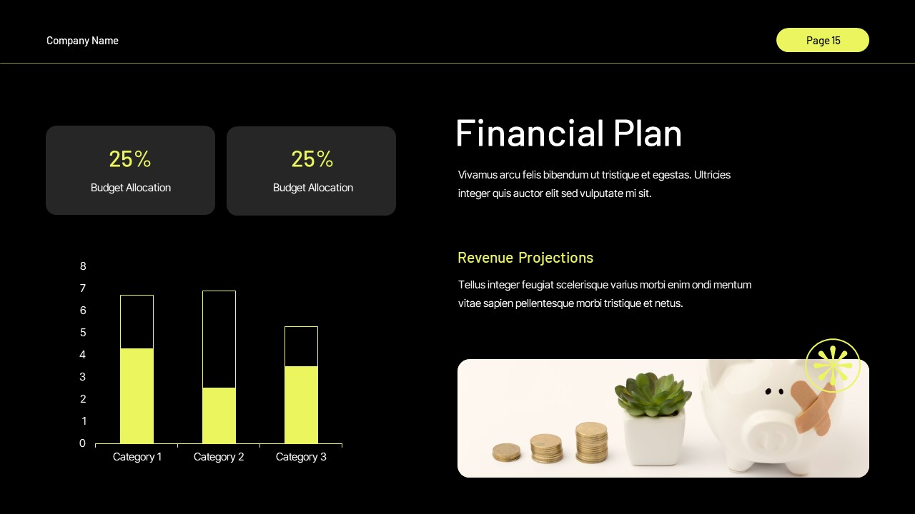 Black Yellow Modern Real Estate Business Plan, Presentation Templates