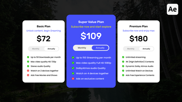 Pricing and Plans Elements template preview