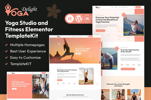 Yoga Delight - Yoga Studio & Fitness Elementor Template Kit