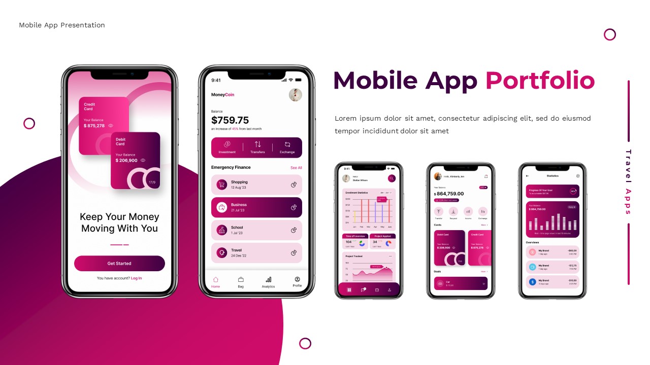 Travel Apps - Mobile App Powerpoint Templates, Presentation Templates