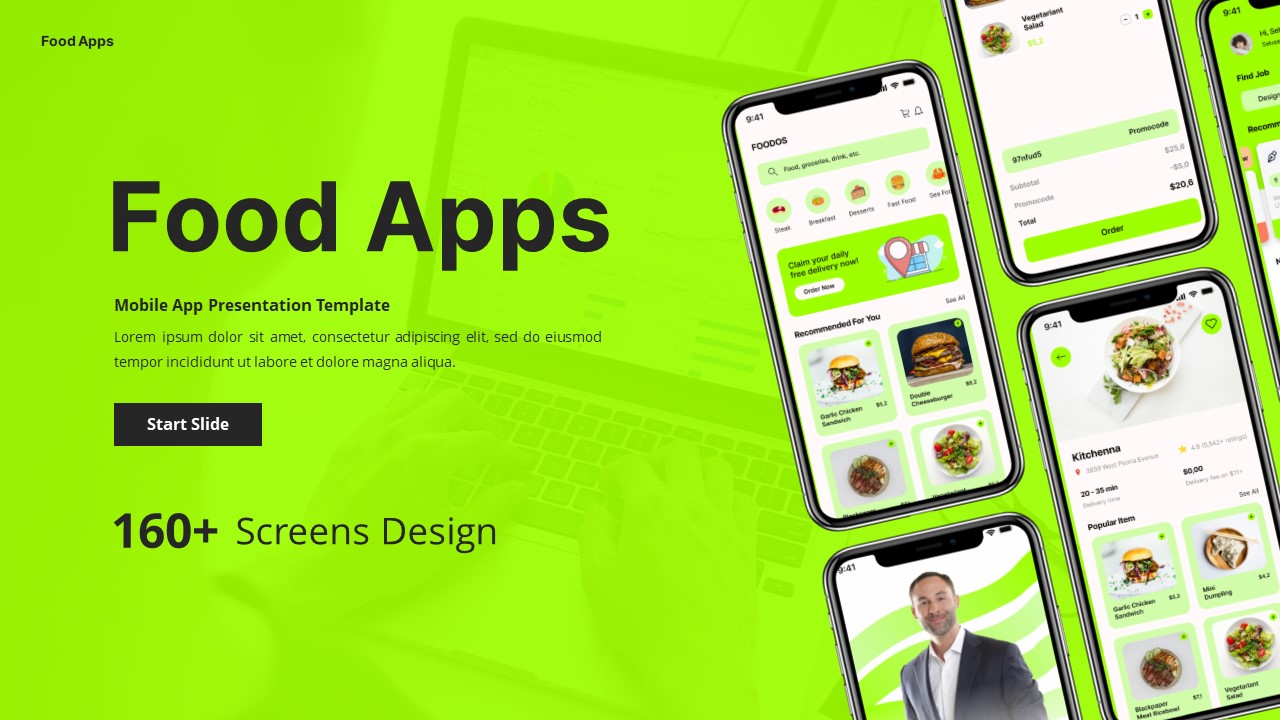 Food Apps - Mobile App Powerpoint Templates, Presentation Templates