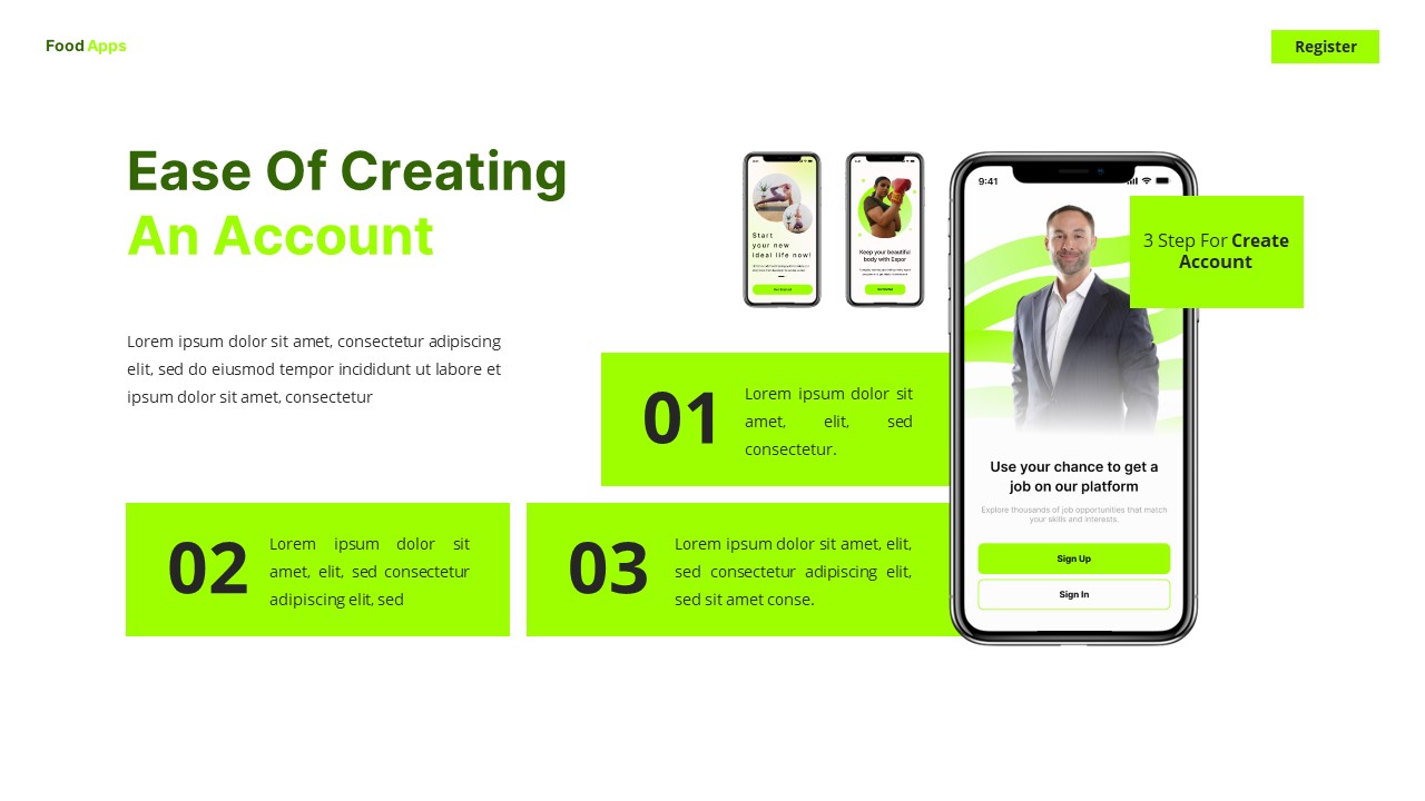 Food Apps - Mobile App Powerpoint Templates, Presentation Templates