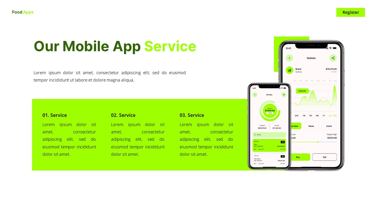Food Apps - Mobile App Powerpoint Templates, Presentation Templates