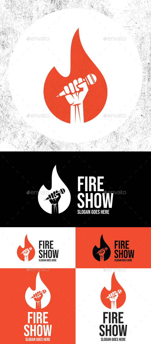 [DOWNLOAD]Hot Show Logo Fire with Mic in Hand