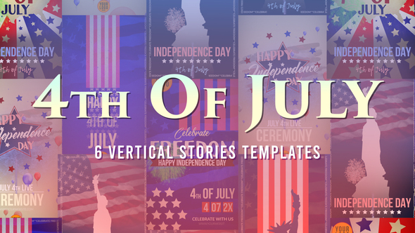 4th of July Independence Day Stories broadcast-packages template preview