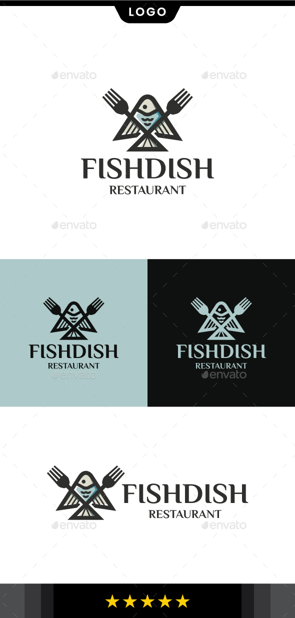 [DOWNLOAD]Fish Dish Restaurant Logo Template