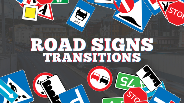 Road Signs Transitions Premiere Pro template preview