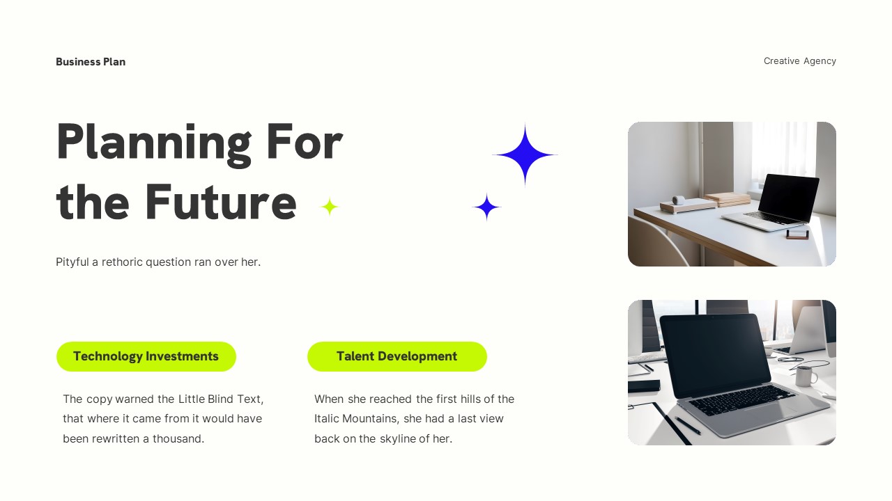 White Blue Modern Creative Agency Business Plan Presentation ...